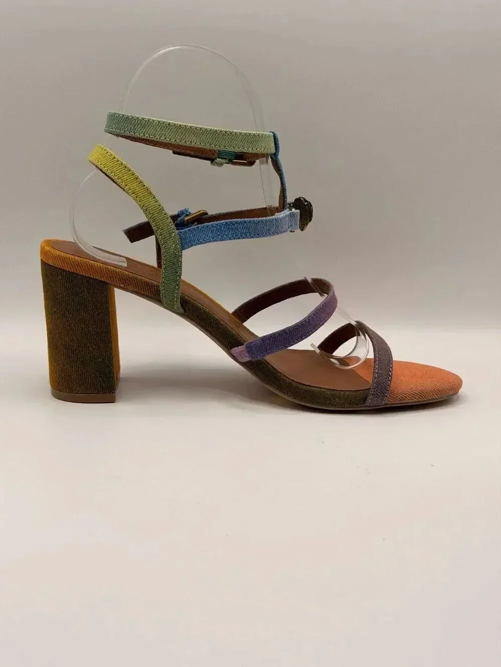 KURT GEIGER LONDON Women's Hampton Gladiator Colorful Strap Heel Sandals Sz 8